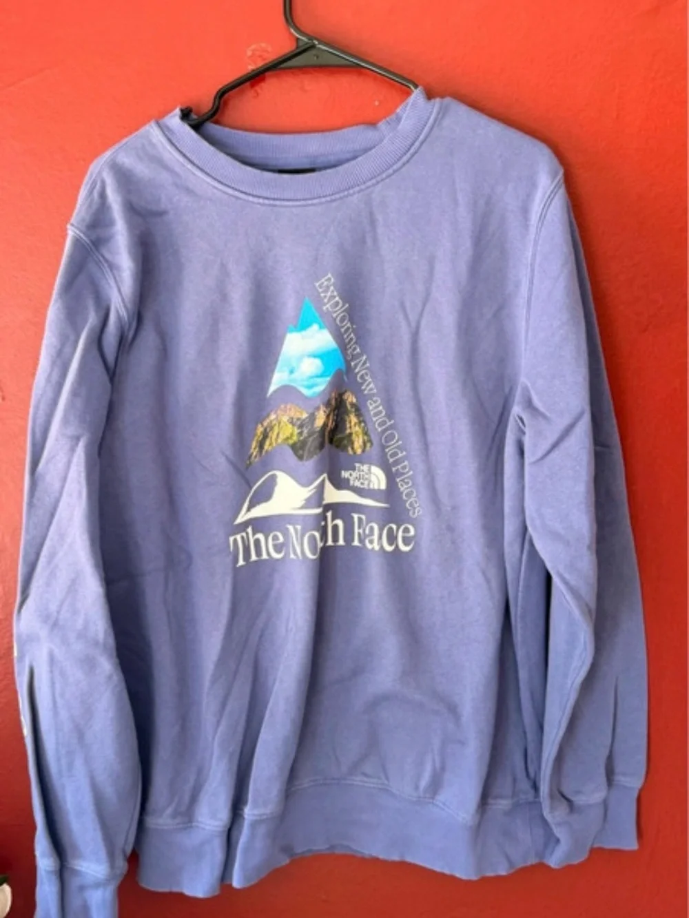 The North Face Graphic Crewneck Sweatshirt – Blue – Size L